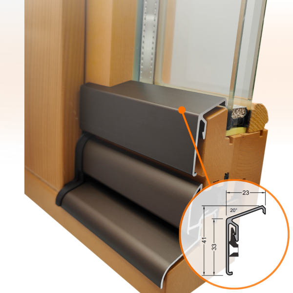 Preview: Flügelabdeckprofil SL für Holzfenster