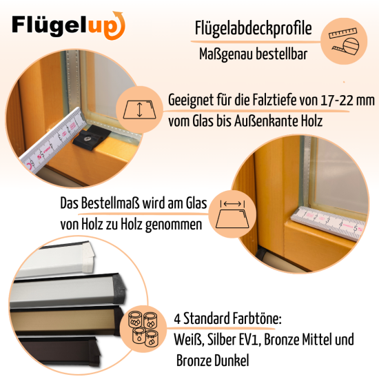Preview: Flügelabdeckprofil maßgenau bestellbar