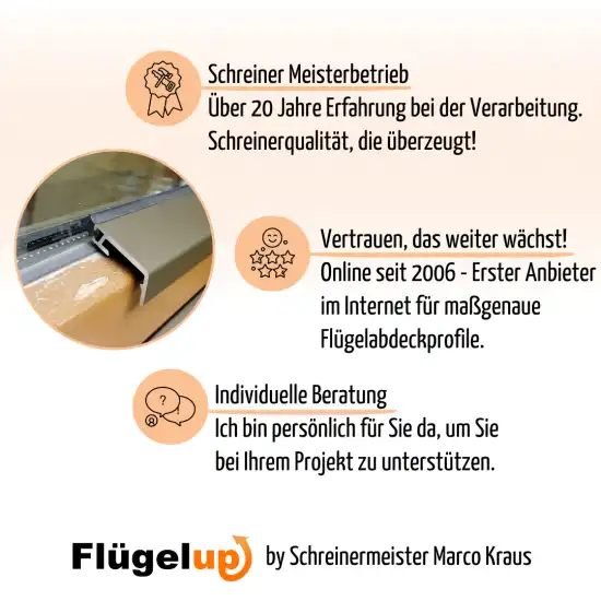 Flügelup Nachrüstung für Holzfenster Fixlängen