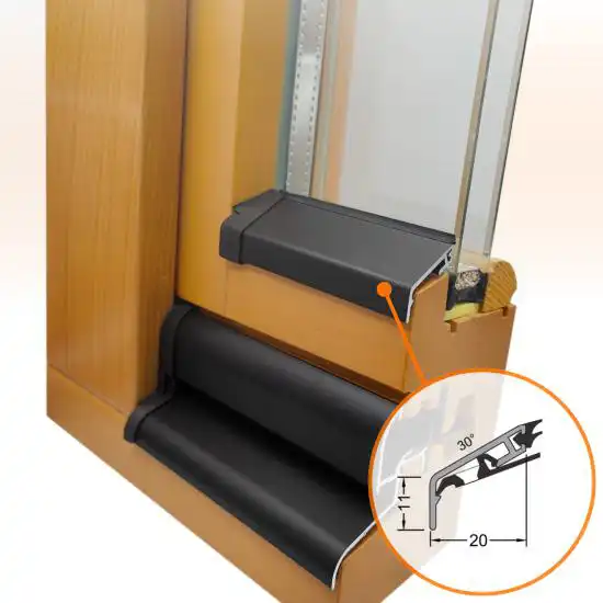 Flügelabdeckprofil für Holzfenster Fixmaß