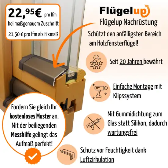 Holzfenster schützen mit Flügelup