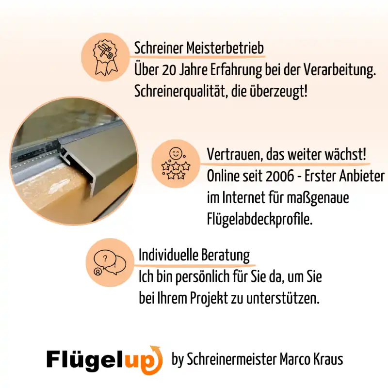 Flügelup Nachrüstung für Holzfenster Fixlängen Flügelup Nachrüstung für Holzfenster Fixlängen