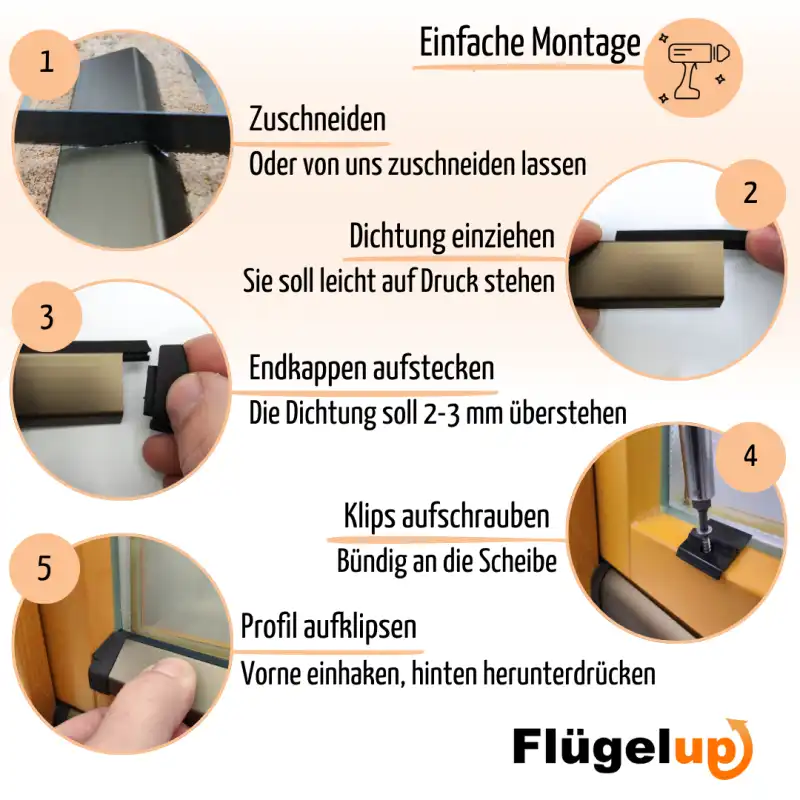 Flügelabdeckprofil Montage Flügelabdeckprofil Montage
