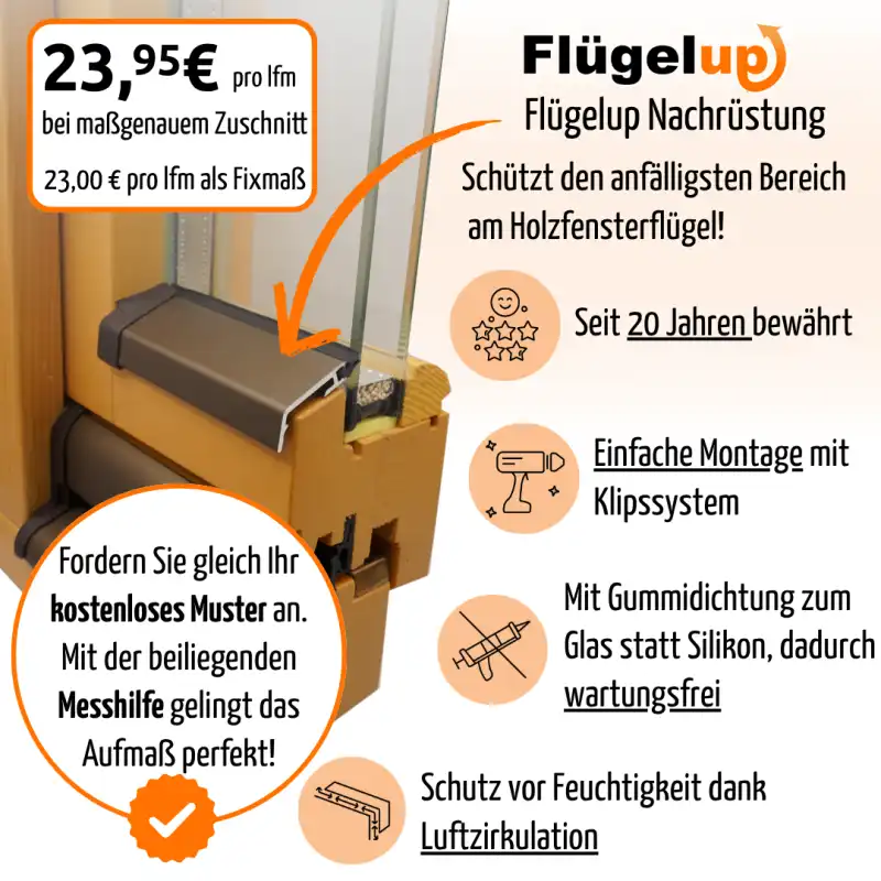 Holzfenster schützen mit Flügelup