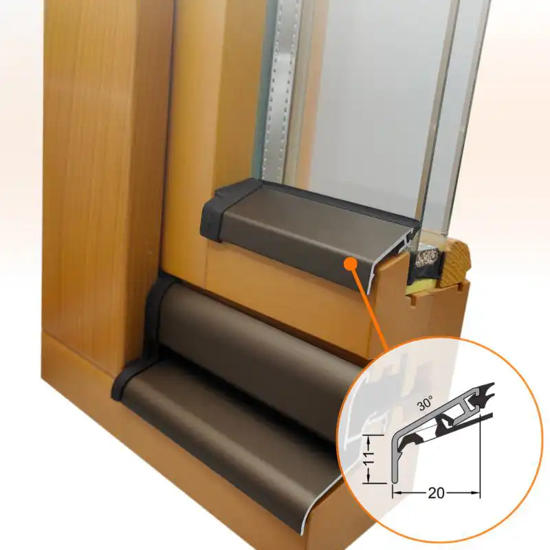 Flügelabdeckprofil in Bronze Mittel